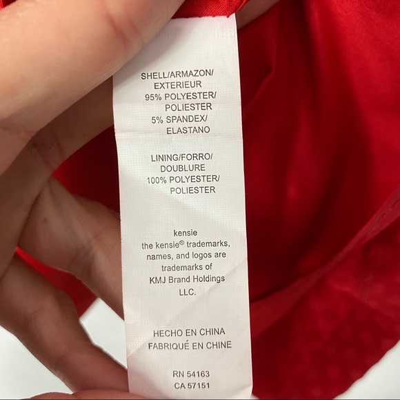 Kensie-True Red textured cap sleeve collared shift dress SM - Picture 7 of 8